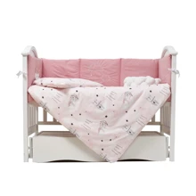 Постельный комплект 7 эл Twins Fluffy Puffy 4076-TFP-24, powder pink, пудра: Тип постельный комплект