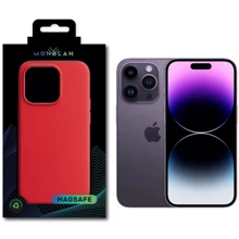 Чехол для iPhone Monblan Silicone Case MagSafe Red for iPhone 14 Pro Max: Цвет красный