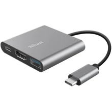 Адаптер Trust Adapter Dalyx USB-C to USB-C + HDMI + USB Grey (23772_TRUST): Колір сірий