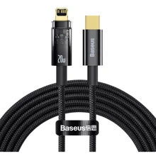 Кабель Baseus Cable USB-C to Lightning Explorer Series Auto Power-Off 20W 2m Black (CATS000101): Тип USB-C - Lightning