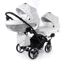 Универсальная коляска для двойни 2 в 1 Junama Glow Duo Slim 03, белый с серебристым (J-G-DUOs-03): Тип коляски Коляска для двойни