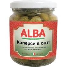 Каперсы ALBA FOOD в уксусе 106 мл (8033162869460): Объем нетто 106 мл
