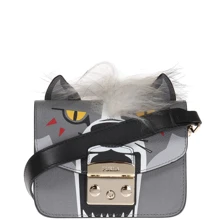 Женская сумка кросс боди Furla Metropolis Jungle Mini серая (881174): Пол Женский