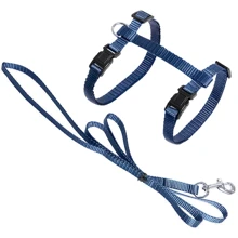 Поводок и шлея Flamingo Cat Harness and Leash Ziggi для котов синий: Производитель Flamingo