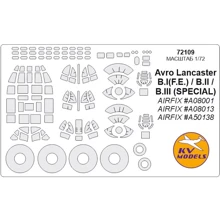 Маска KV Models для модели самолета Lancaster B.III (Special) the Dambusters / B.I(F.E.) B.III (Airfix) KVM72109: Производитель KV Models