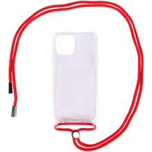 Чехол для iPhone TPU Case Crossbody Transparent Red for iPhone 12 Pro Max: Цвет красный
