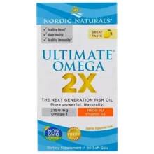 Nordic Naturals Ultimate Omega 2X 2150 mg Риб'ячий жир з вітаміном D зі смаком лимона 60 гелевих капсул: Тип Омега 3