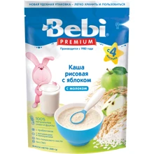 Каша молочная Bebi Premium Рисовая с яблоком 200 г (1105030): Тип Каши молочные