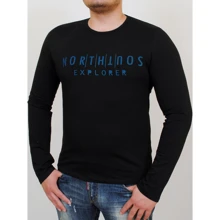 Лонгслів PFProject EXPLORER Long M чорний з принтом: Вид Лонгсліви