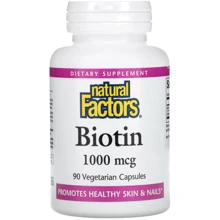Natural Factors Biotin Биотин 1000 мкг 90 вегетарианских капсул: Тип Витамин B