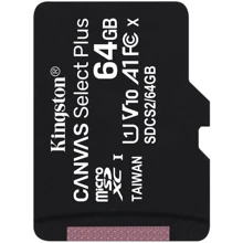 Карта пам'яті Kingston 64GB microSDXC UHS-I U1 V10 A1 Canvas Select Plus (SDCS2/64GBSP): Тип карти MicroSDXC