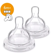 Соска силиконовая Philips AVENT Anti-colic 6м+ 2 шт (SCF634/27): Поток быстрый