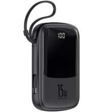 Внешний аккумулятор Baseus Power Bank 20000mAh with USB-C Cable Q Pow Display 15W Black (PPQD-A01): Количество USB 3