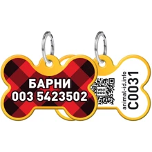 Адреснік WAUDOG Smart ID з QR-паспортом, малюнок "Шотландка", кістка, 31х21 мм, золото: Виробник WAUDOG