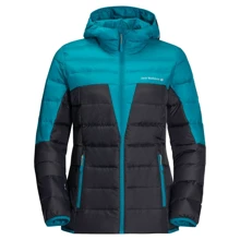 Пуховик Jack Wolfskin Dna Tundra Hoody W 1206641-1221 40 темно-голубой зимний с капюшоном: Сезон Зима