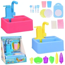 Кухонная мойка BK Toys 2 цвета, течет водичка, с посудой, с набором продуктов (YJ188191449): Производитель BK Toys