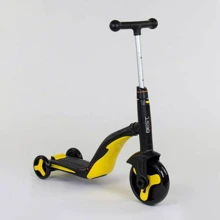 Самокат дитячий 3в1 Best Scooter з PU колесами (світло+музика) - Yellow (80453): Кількість коліс 3