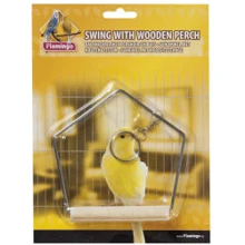 Игрушка Flamingo SwingWooden Perch для попугаев качели с деревянной жердочкой 9х12 см (43391): undefined undefined