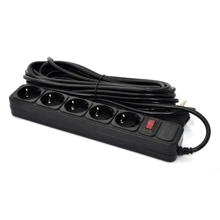 Мережевий фільтр Patron 10 m 3 x 1 mm2 (SP-10510) 5 розеток чорний (EXT-PN-SP-10510): Кількість розеток, шт 5