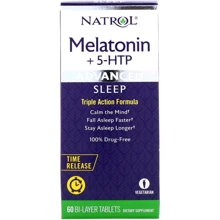 Natrol Melatonin + 5-HTP, Advanced Sleep, 60 Bi-Layer Tablets (NTL-07229): Форма выпуска Таблетки