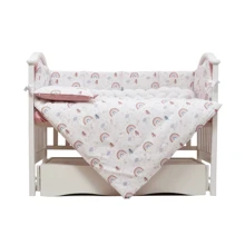 Набор для детской кроватки Twins Rainbow пудра 4073-TR-24: Тип постельный комплект