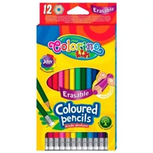 Карандаши Colorino цветные шестигранные Erasable с ластиком, 12 цветов, (92531PTR): Тип Цветные