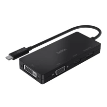 Адаптер Belkin Adapter USB-C to VGA + HDMI + DisplayPort + DVI Black (AVC003BTBK): Колір чорний