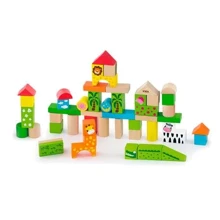 Дерев'яні кубики Viga Toys Зоопарк 50 шт 3 см (50286): Тип кубики