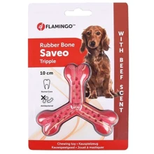 Іграшка Flamingo Rubber Flexo Saveo Triple Bone Beef Потрійна кістка жувальна для собак, смак яловичини 10х8.5 см (53577): undefined undefined