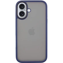 Чехол для iPhone Mobile Case TPU+PC Metal Buttons Blue for iPhone 16: Цвет синий