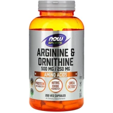 Now Foods Arginine Ornithine Аргинин Орнитин 500 мг/250 мг 250 капсул: Тип Аргинин