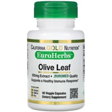California Gold Nutrition, Olive Leaf Extract, EuroHerbs, European Quality, 500 mg, 60 Veggie Capsules (CGN01113): Форма выпуска Капсулы