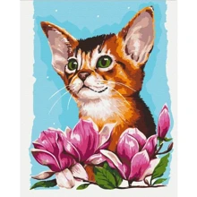 Картина по номерам Brushme Котик в цветах ©Anna Kulyk 40х50 см (BS53585): Производитель Brushme
