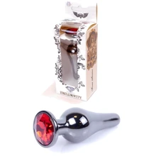 Анальна пробка із кристалом BOSS of TOYS Boss Series - Jewellery Dark Silver BUTT PLUG Red, BS6400055: Для кого унісекс
