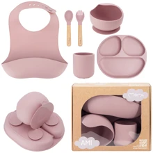 Детский набор посуды MoMi AMI pink (AKCE00043): Материал силикон