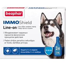 Капли от блох и клещей Beaphar IMMO Shield Line-on для собак весом 15-30 кг 3 пипетки (13583): Тип Капли