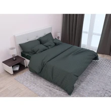 Комплект постільної білизни SoundSleep Stripe Steel Green сатин-страйп євро (93667296): Матеріал сатин