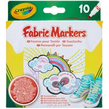 Набір фломастерів для малювання на тканині, тонка лінія Crayola, 10 шт (58-8633): Тип Нестираемые