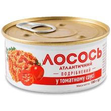 Лосось BANGA атлантический измельченный в томатном соусе 180 г (4751017405314): Вес нетто 180 г
