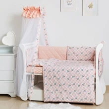 Постельный комплект 8 эл. Twins Premium Glamour 4029-TG-08G, Polka Dots / Горохи pink, розовый: Тип постельный комплект