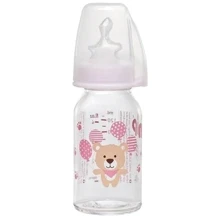Стеклянная бутылочка Nip соска ортодонтическая, антиколиковая, силикон от 0 до 6 S 125 мл (35070): Материал стекло