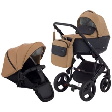 Коляска 2 в 1 Bair Mirello кожа 100% М-39/30 темный капучино — черный (624698): Тип коляски универсальная коляска (2-в-1)