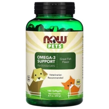 Омега 3 для собак/кошек Now Foods Omega-3 Support For Dogs/Cats 180 желатиновых капсул (NOW-04315): Производитель NOW Foods
