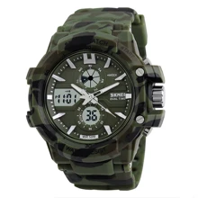 Наручний годинник Skmei 0990 Green Camo: Стиль спортивний