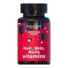 Фильтр Голден-Фарм Hair Skin Nails Vitamins Витамины для волос, кожи и ногтей веганский мармелад 60 жевательных конфет: Тип Комплексные