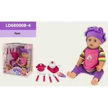 Пупс функциональный с посудкой 12 звуков (LD68000B-4): Производитель Noname