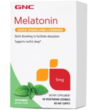 GNC Melatonin Quick Dissolving Мелатонин 5 mg 60 леденцов вкус перечная мята: Форма выпуска Леденцы