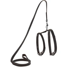 Шлея кошачья Collar с поводком кожаная 12 мм 105 см черный (05451): Производитель Collar