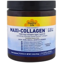 Country Life Country Life Maxi-Collagen C & A plus Biotin High Potency Flavorless Powder 7.5 oz (213 g) Колаген максі з вітаміном А і С плюс біотин: Тип колаген