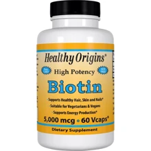 Healthy Origins Biotin (В7) 5000 mcg 60 Vcaps Биотин: Тип Витамин B